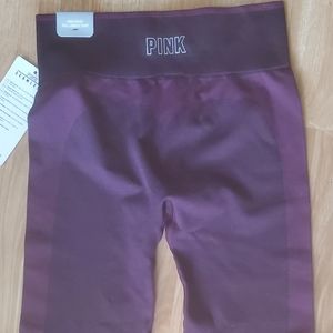 Pink Victoria Secret leggings, eggplant color.